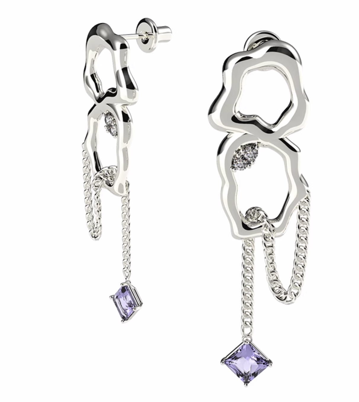 Silver Chain Link Earrings