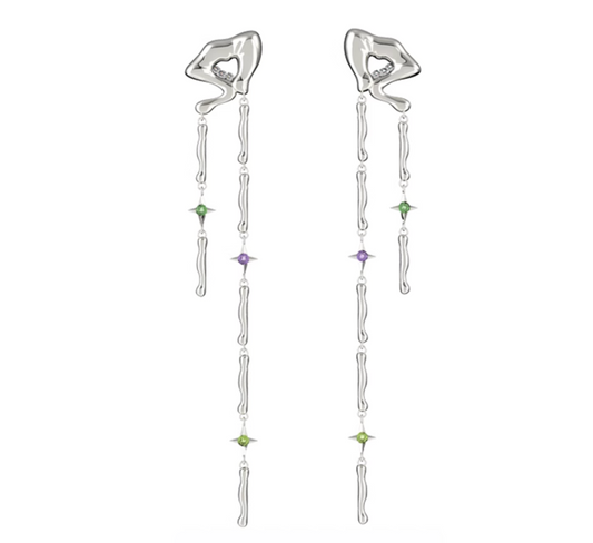 Long Dangle Asymmetrical Earrings