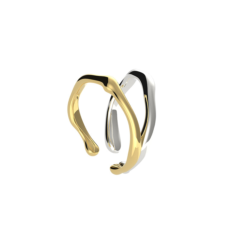 double band ring gold silver jewelry