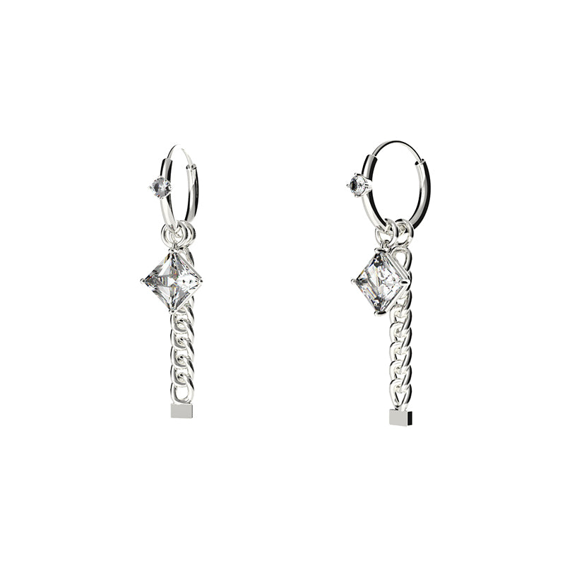 silver chain drop earrings